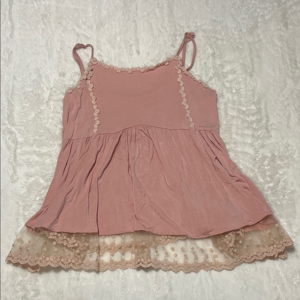 POL Blush Top with Lace Detail
